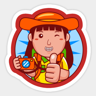 Traveller Woman Sticker